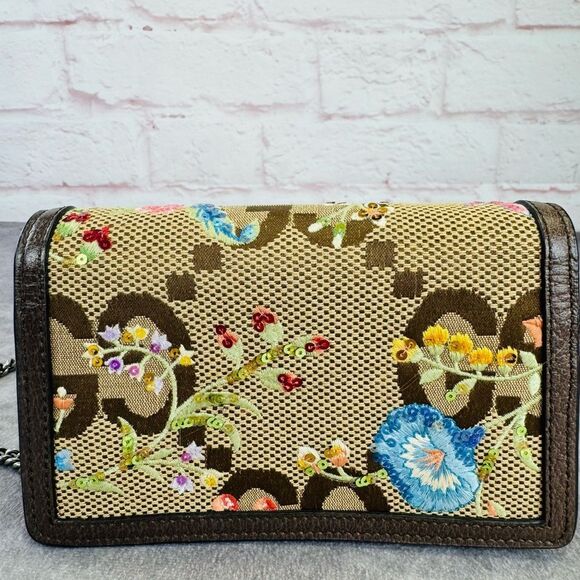 Gucci Sequin Dionysus Jumbo Gg Super Mini Floral Embroidered Chain Crossbody Bag - Picture 3 of 13